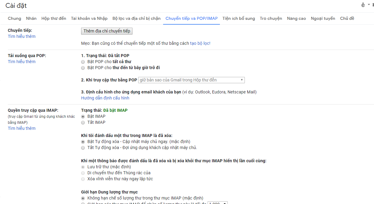 cấu hình mail